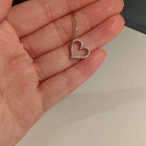 14k gold diamond heart necklace